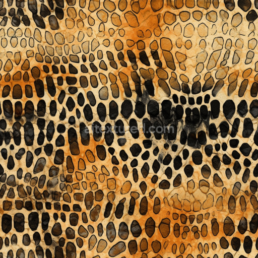 Seamless 3D PBR Texture of Organic Leopard Print Fabric with Warm Brown and Black Spots