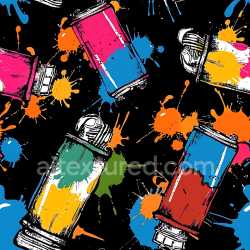 seamless Seamless 3D PBR Texture of Colorful Spray Paint Cans with Splatter Pattern texture 8k free download PBR