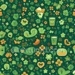seamless Seamless 3D PBR St Patrick Fabric Texture with Celtic Floral and Symbolic Motifs texture 8k free download PBR
