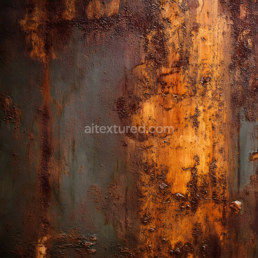 Seamless 3D Rusty Metal PBR Texture Featuring Crack Patterns and Corrosion Detailing