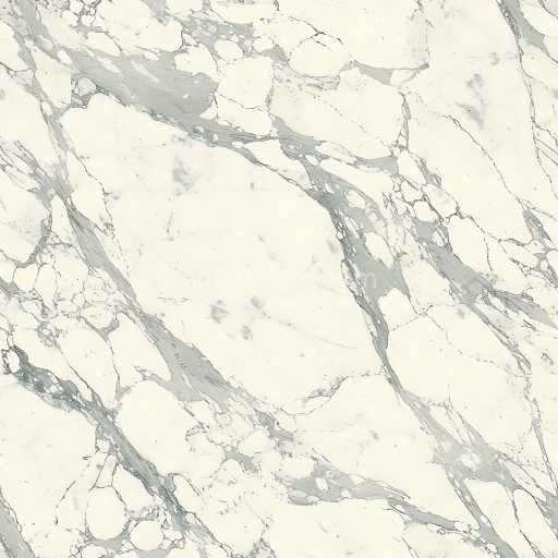 Seamless 3D Bianco Lasa White Marble PBR Texture with Fine Grey Veins