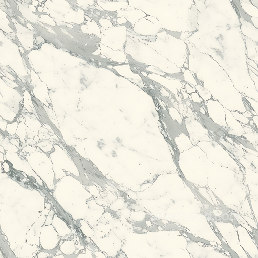 Bianco Lasa White Marble PBR Texture with Fine gray Veins seamless Marble PBR texture