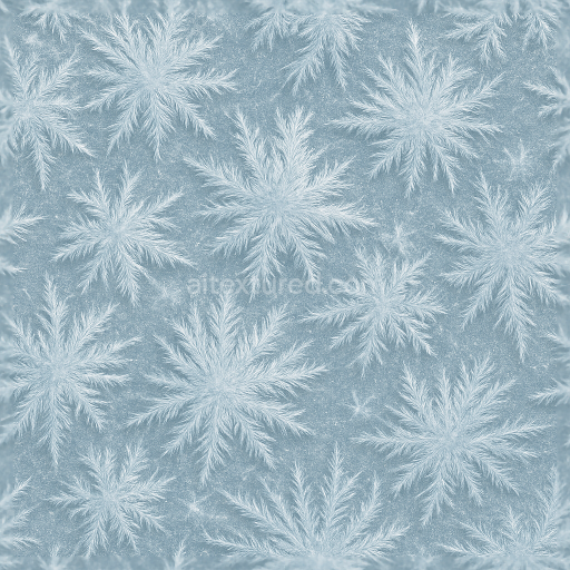 Seamless 3d texture pbr 8k illustrating ice bloom pattern with ice frost spikes and ice dusting