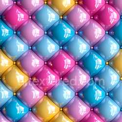 seamless Seamless 3D Inflated Vinyl Puffy Panels PBR Texture in Multicolor Glossy Finish texture 8k free download PBR