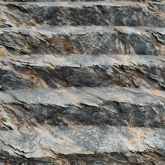 Weathered Layered Stone Cliff Rock PBR Texture with Reactive Surface Details Stone texture preview