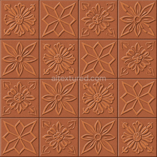 Patterned Terracotta Tile Texture Seamless 1024X1024
