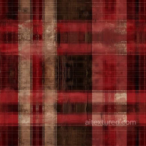 Seamless 3D PBR Texture of Distressed Red and Brown Plaid Fabric texture preview