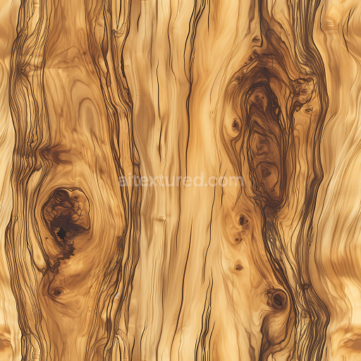 Seamless 3D Rustic Wood Planks PBR Texture with Prominent Knots and Grain