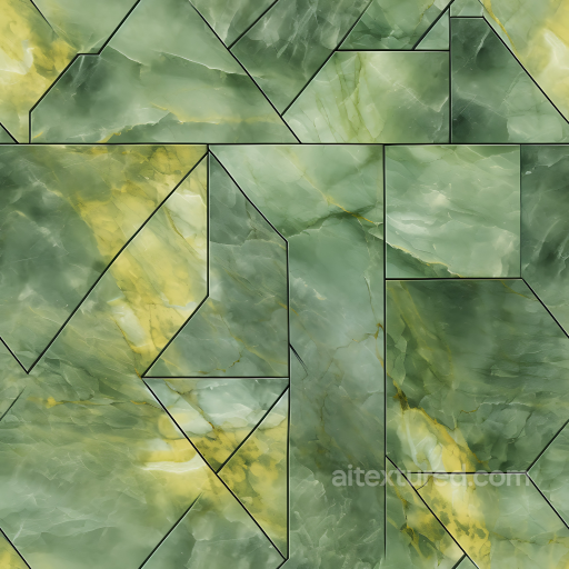 Green and Yellow Marble Tiles PBR Texture with Polished Stone Pattern seamless Marble PBR texture