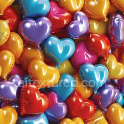 seamless Seamless 3D Inflated PBR Texture of Colorful Heart-Shaped Vinyl Balloons texture 8k free download PBR