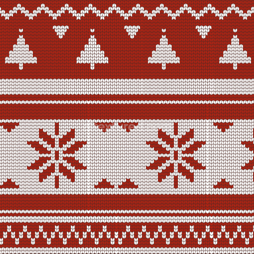 Preview — Seamless 3D PBR Knitted Christmas Sweater Texture with Trees and Snowflakes