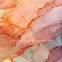 seamless Seamless 3D Alcohol Ink PBR Texture Featuring Peach Tones and Metallic Gold Veins texture 8k free download PBR