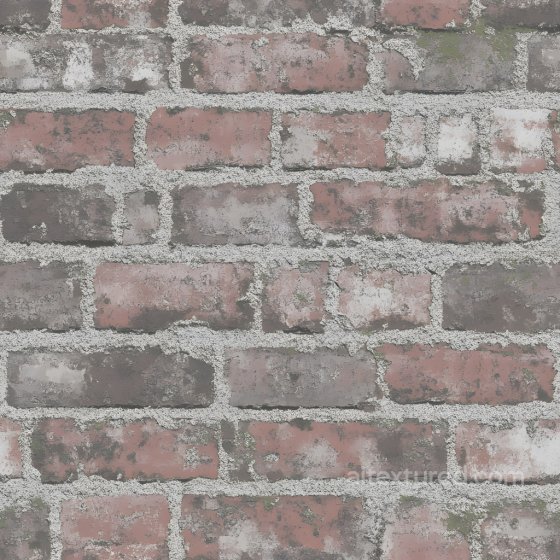 Weathered Cracked Brick Wall Seamless Texture with Rough Grout Brick texture preview