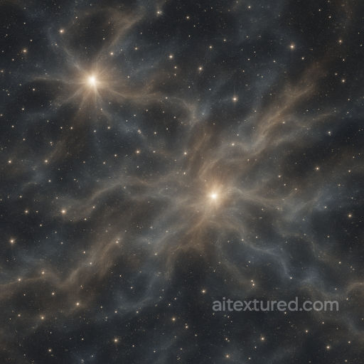 Starfield With Cosmic Dust Trails And Radiant Glow Effects seamless Star, space, planets PBR texture