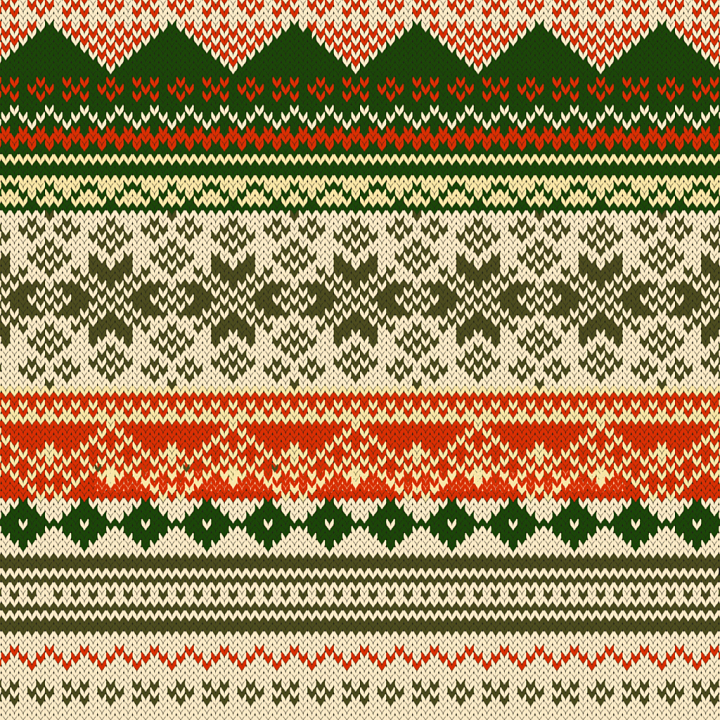 Knitted Fabric with Traditional Christmas Pattern seamless PBR texture preview