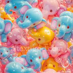 seamless Seamless 3D Inflated Toy Elephant Surface PBR Texture in Pastel Colors texture 8k free download PBR