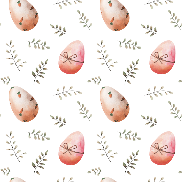 with Watercolor Easter Eggs and Soft Greenery Pattern seamless PBR texture preview