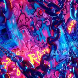 seamless Seamless 3D PBR Graffiti Texture Featuring Neon Colors and Urban Spray Paint texture 8k free download PBR