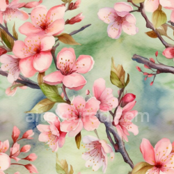 seamless Seamless 3D PBR Texture of Pink Flower Blossoms on Soft Watercolor Background texture 8k free download PBR