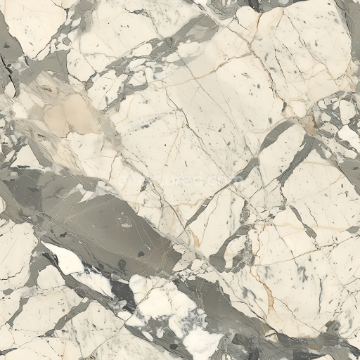 Seamless 3D Grigio Carnico Natural Marble PBR Texture with Bold Veins