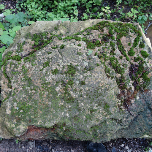 Moss-Covered Weathered Stone Rock Surface Texture