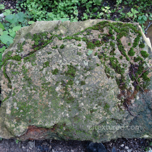 Moss-Covered Weathered Stone Rock Surface Texture seamless Stone PBR texture