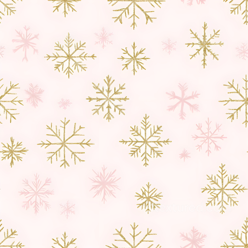 Digital Paper Texture with Gold Glitter and Pink Snowflakes seamless All Christmas Digital paper PBR texture