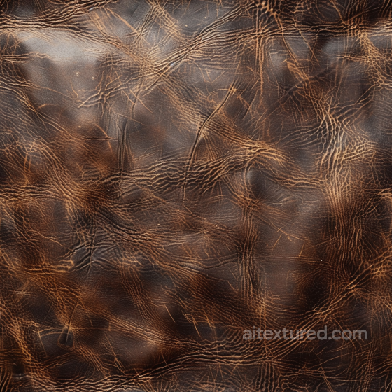Distressed Brown Leather Seamless Texture with Deep Wrinkles and Weathered Finish Leather texture preview