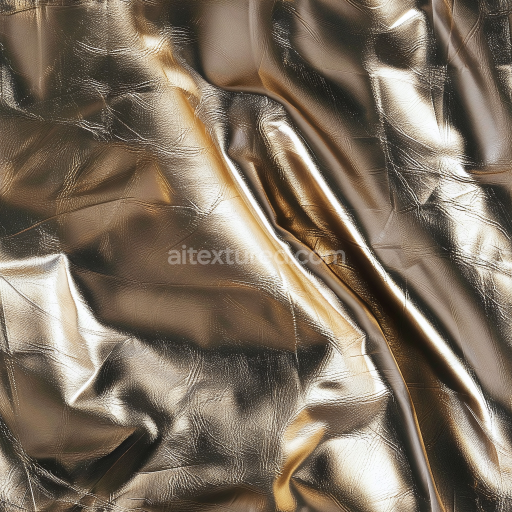 Seamless 3D Metallic Gold Leather PBR Texture Featuring Subtle Wrinkles and Fine Grain