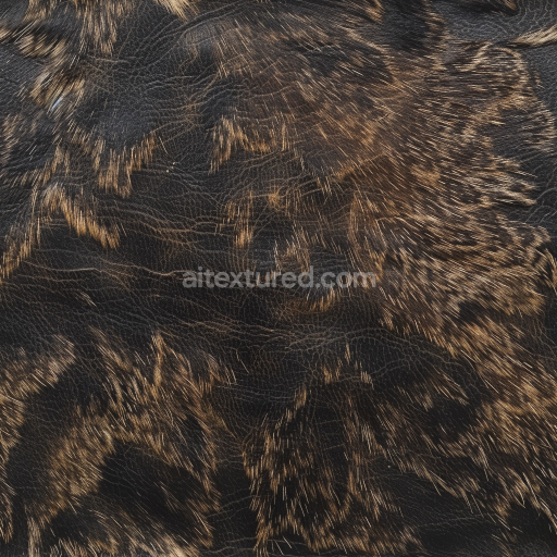 Seamless 3D Black and Brown Distressed Leather PBR Texture with Subtle Grain and Worn Highlights