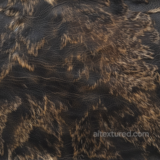 Black and Brown Distressed Leather PBR Texture with Subtle Grain and Worn Highlights seamless Leather PBR texture