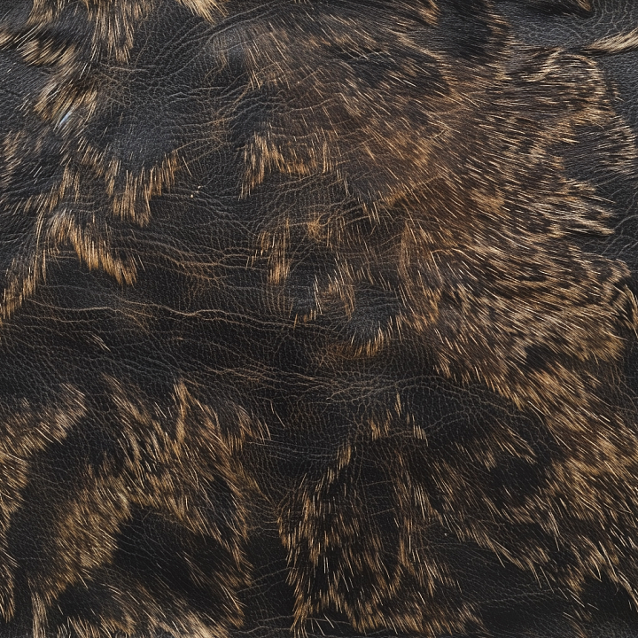 Black and Brown Distressed Leather with Subtle Grain and Worn Highlights seamless PBR texture preview