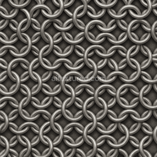 Seamless 3D Texture 8K PBR Chainmail With Overlapping Rings And Silver Metal Shine