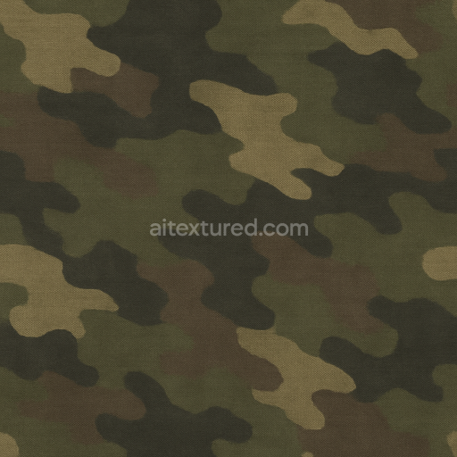 Seamless 3D Texture PBR 8K Olive Drab Woodland Camo Fabric