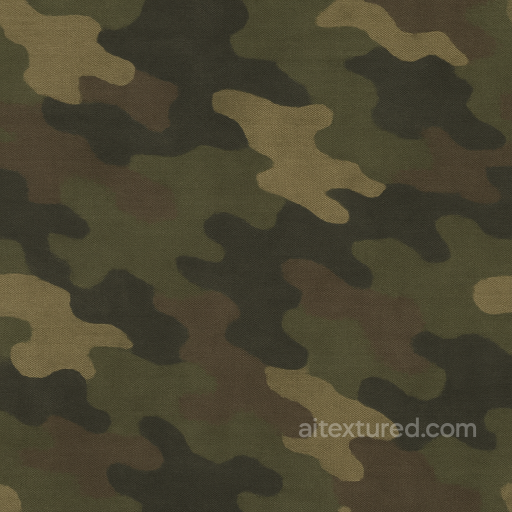 Olive Drab Woodland Camo Fabric seamless Color Camouflage PBR texture