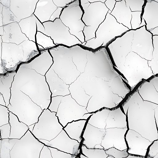 Seamless 3D Cracked Dry Earth PBR Texture with Prominent Deep Fissures and Pale Surface