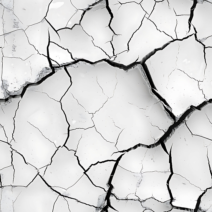 Cracked Dry Earth with Prominent Deep Fissures and Pale Surface seamless PBR texture preview