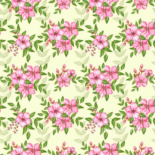 Pink Flower Floral Pattern on Soft Fabric Seamless Texture seamless Pink Flower PBR texture