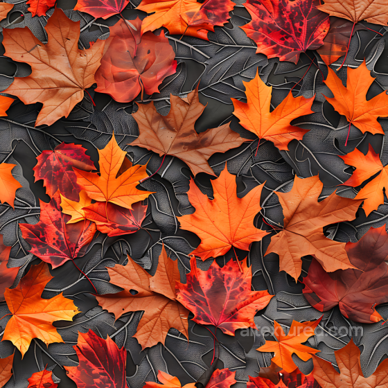 Autumn Forest Camouflage PBR Texture with Realistic Fallen Leaves and Dark Leaf Outline P… Color Camouflage texture preview