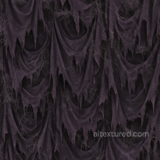 Spooky Fabric With Cobweb Dust And Tattered Cloth seamless Halloween PBR texture