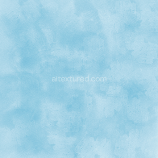 Seamless 3D PBR Soft Blue Watercolor Paper Texture with Subtle Brush Strokes