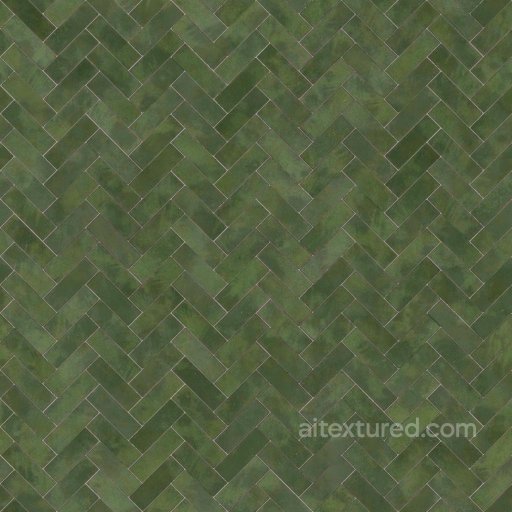 Herringbone Emerald Porcelain Tiles | Free PBR seamless Tile PBR texture