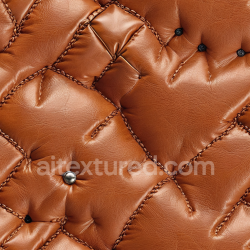 seamless Seamless 3D Quilted Brown Leather Upholstery PBR Texture with Detailed Stitching and Button Accents texture 8k free download PBR