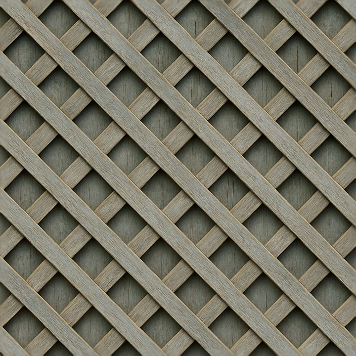 Lattice Fence With Painted Wood And Faded Paint Surface seamless PBR texture preview