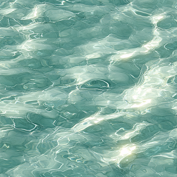 Caribbean Pool Water with Gentle Rippling Surface seamless PBR texture preview