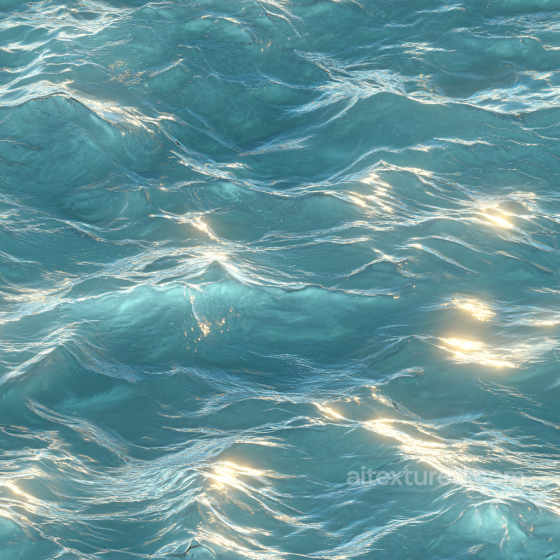 Water Texture of Turquoise Ocean Surface with Soft Waves and Realistic Light Reflections Water texture preview