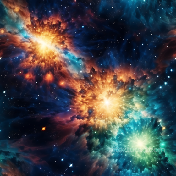 Space PBR Texture Featuring Vibrant Galactic Nebulae and Glowing Cosmic Clouds Star, space, planets texture preview