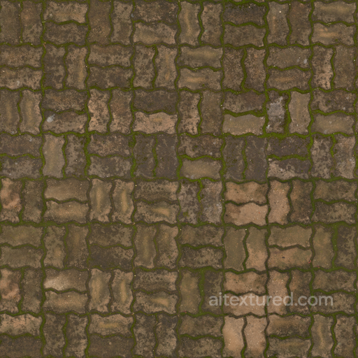 Moss Pavement Dirty - Brick Road Albedo Brick Moss seamless Brick PBR texture