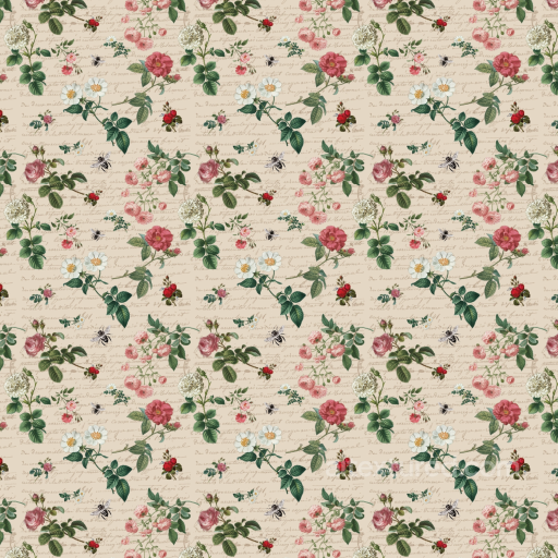 Vintage Wild Flower Fabric Texture with Botanical Pattern seamless Wild Flower PBR texture