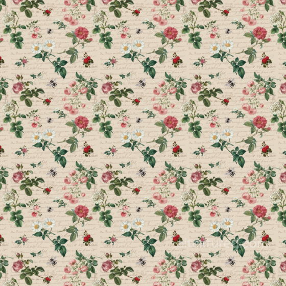 Vintage Wild Flower Fabric Texture with Botanical Pattern Wild Flower texture preview